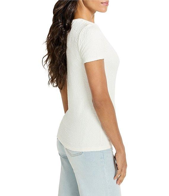 NIC + ZOE Textured Bubble Knit Crew Neck Short Sleeve Tee Product Image