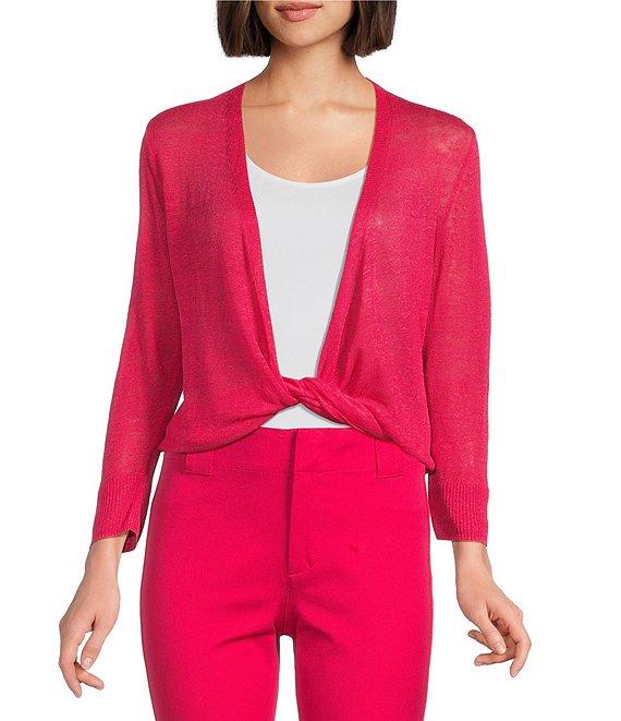 NIC + ZOE Jersey Knit V-Neck 3/4 Sleeve 4 Way Cardigan Product Image