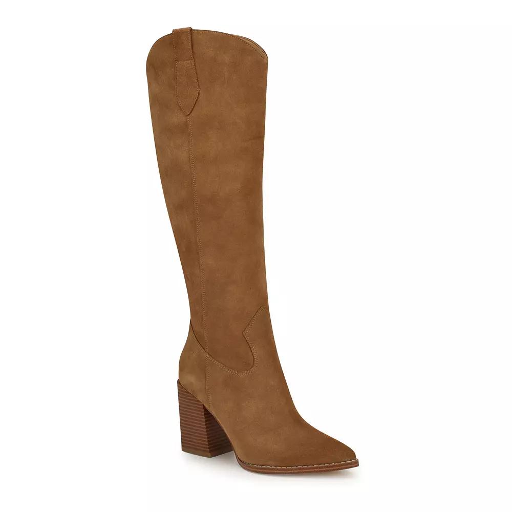 Nine West Bromwel Women's Pointy Toe Block Heel Dress Boots, Size: 9, Medium Natural Product Image