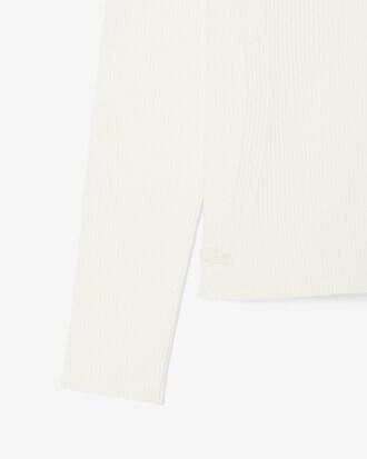 High Neck 3D Ribbed Knit Sweater Product Image