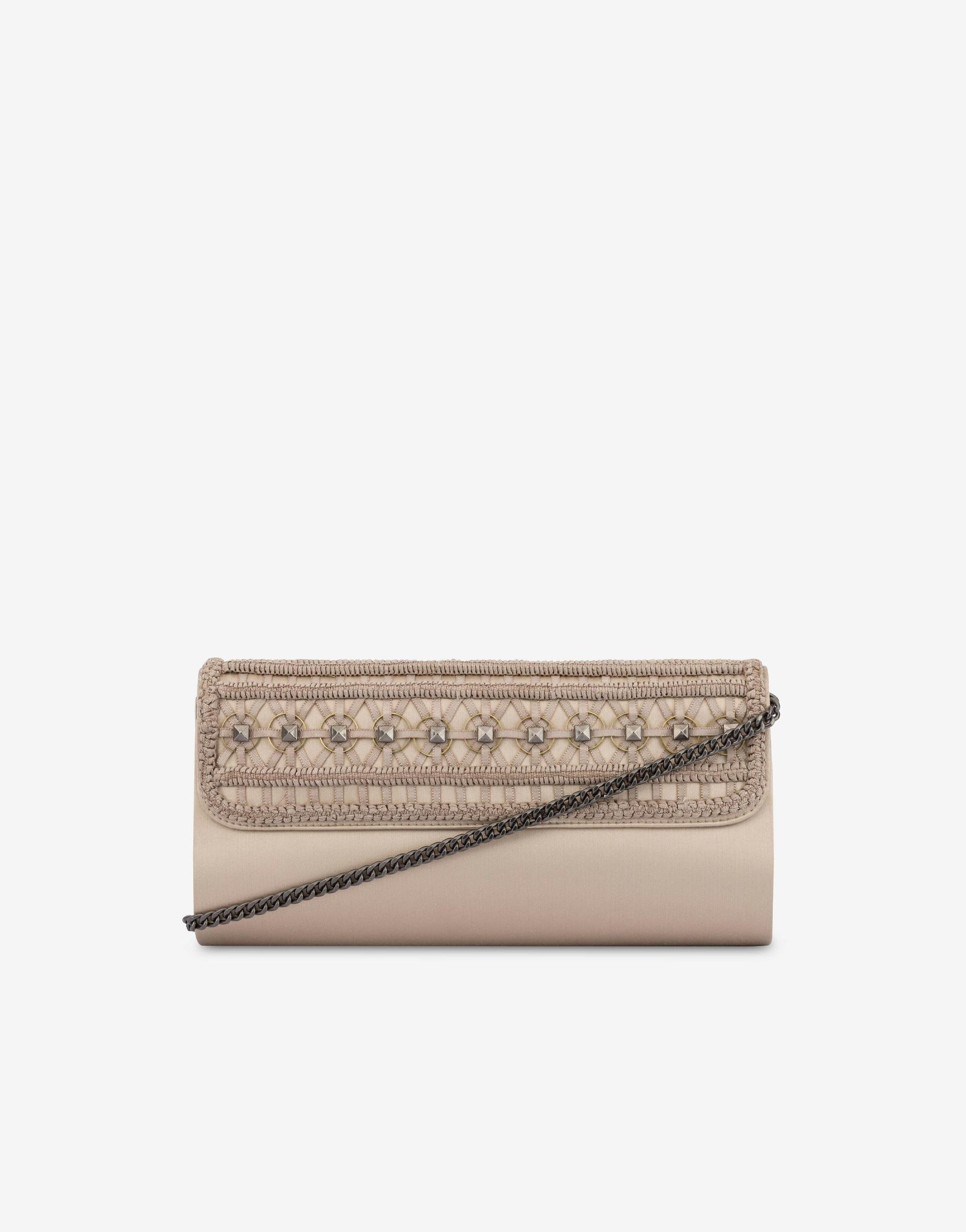 Satin clutch with embroidery Product Image