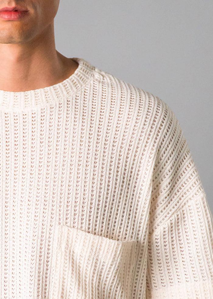 Cream Open Weave Tee Product Image