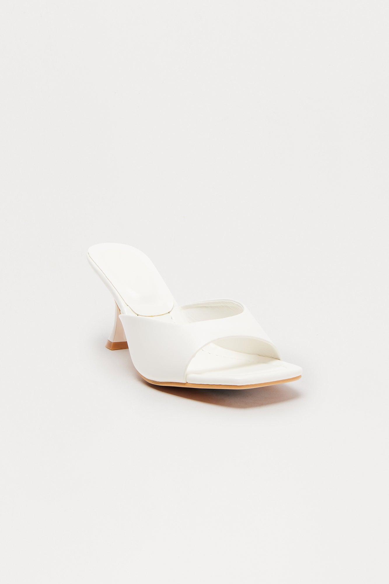 Kaden Faux Leather Mules - White Female Product Image