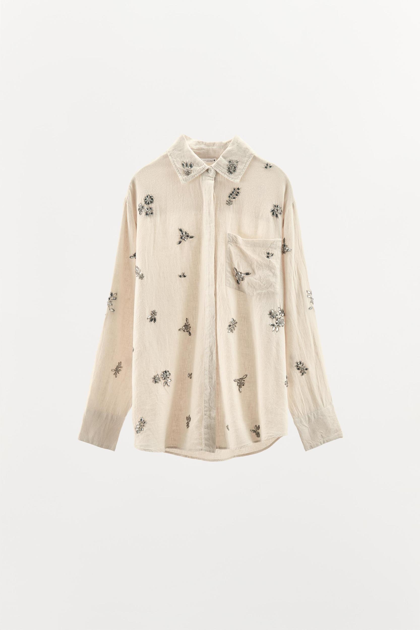 JEWELED LINEN SHIRT Product Image