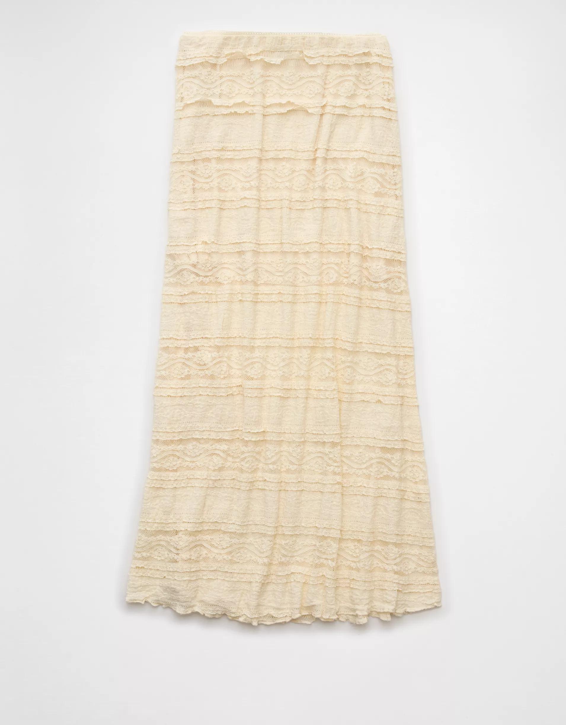 AE High-Waisted Lace Maxi Skirt Product Image