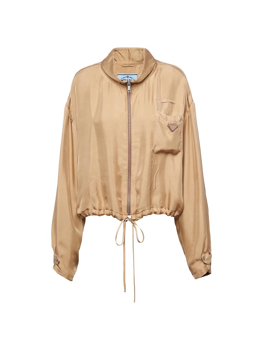 Womens Silk Twill Blouson Jacket Product Image