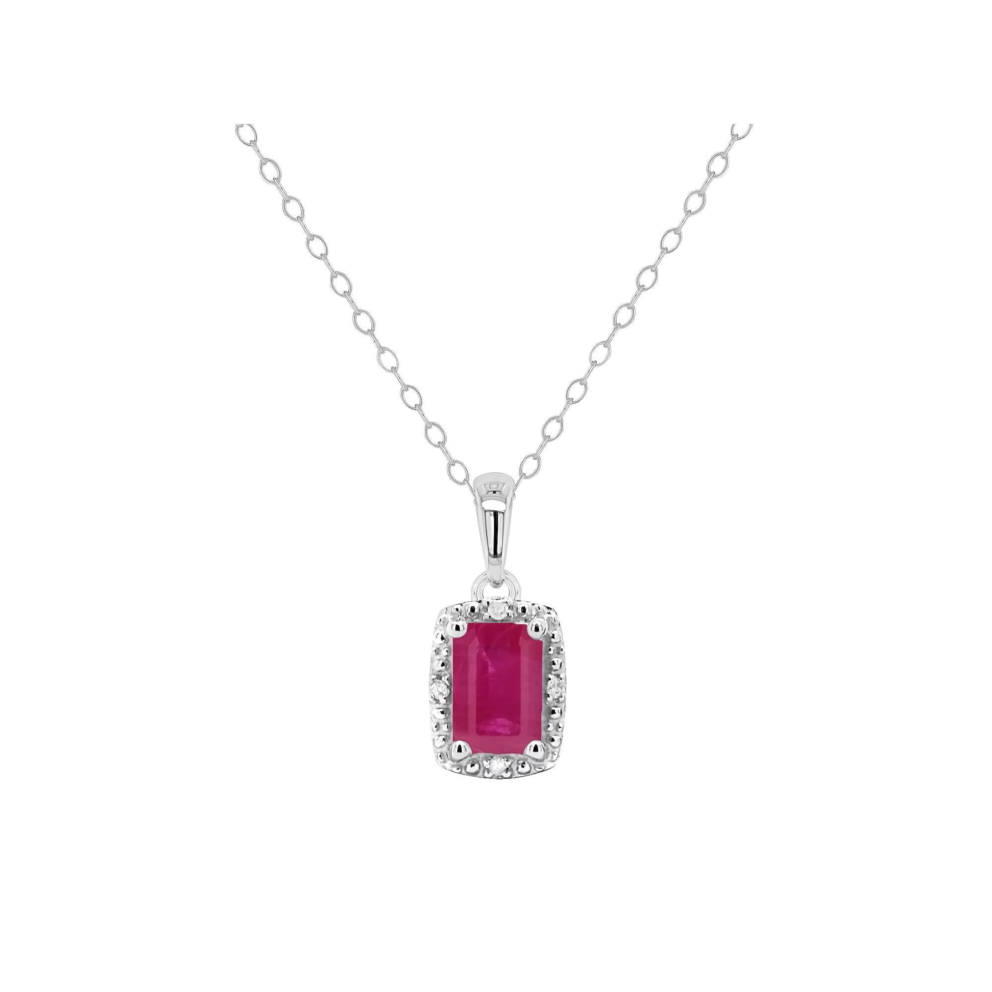 Celebration Gems Sterling Silver Gemstone & Diamond Accent Pendant Necklace, Women's,  Product Image