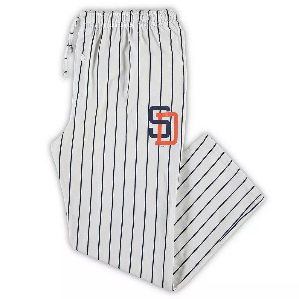 Men's Concepts Sport White/Navy San Diego Padres Big & Tall Pinstripe Sleep Pants,  Product Image