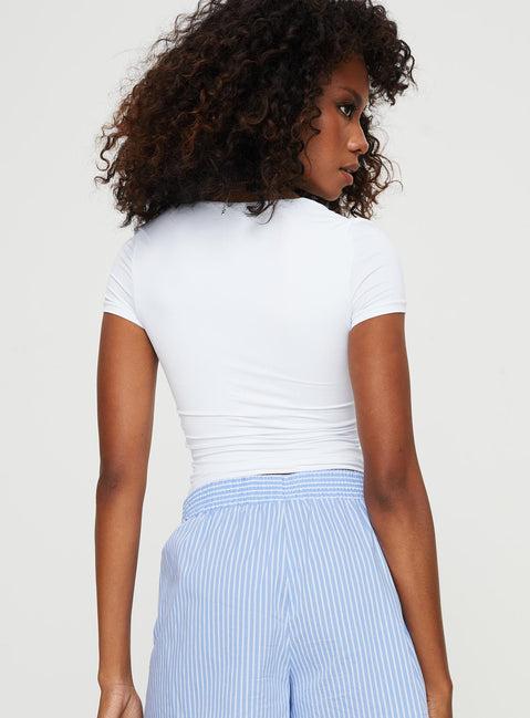Back In Time Short Sleeve Top White Product Image