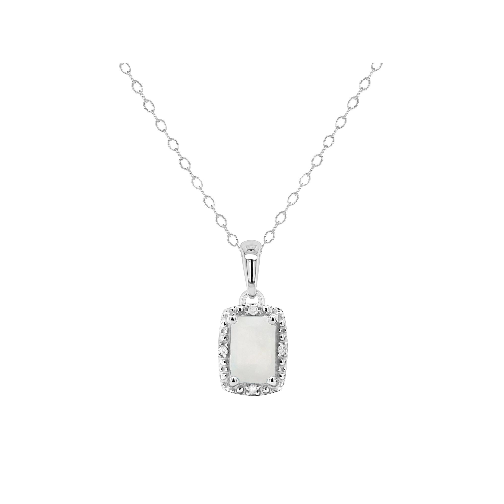 Celebration Gems Sterling Silver Gemstone & Diamond Accent Pendant Necklace, Women's,  Product Image