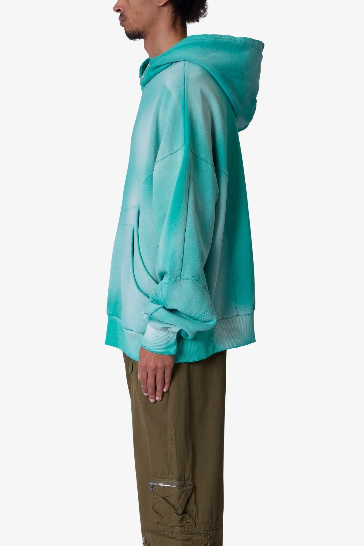 Double Pouch Sprayed Hoodie - Green Product Image