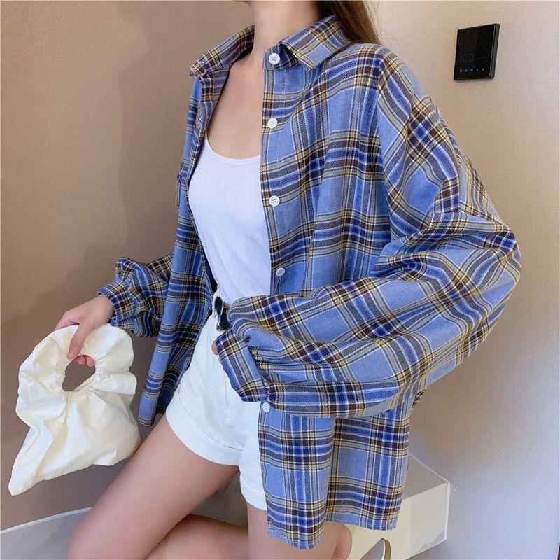 Long-Sleeve Plaid Shirt Product Image