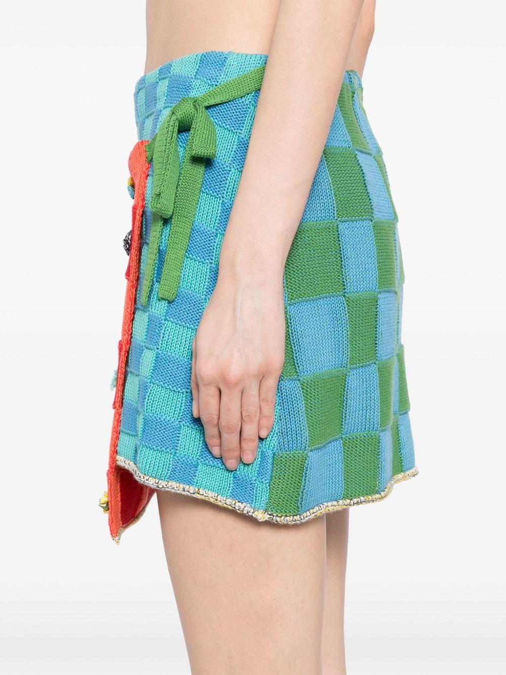 embellished check wrap mini skirt Product Image