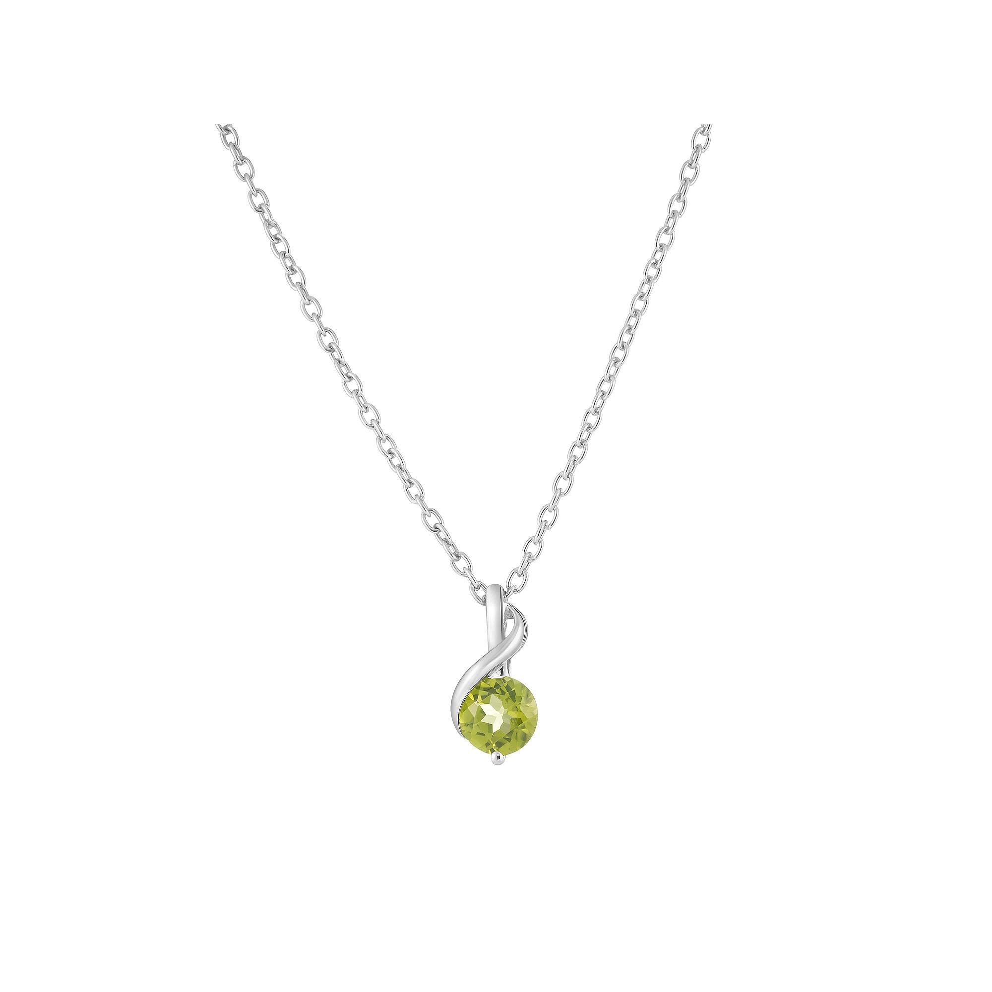 Oro Leoni Sterling Silver Peridot Pendant Necklace, Women's,  Product Image