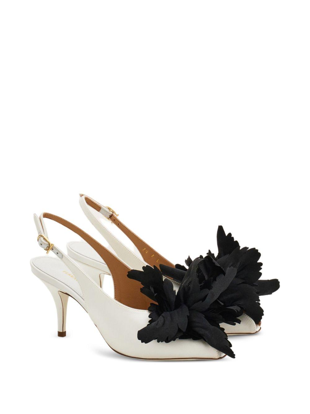 70mm flower-embellished slingback pumps Product Image