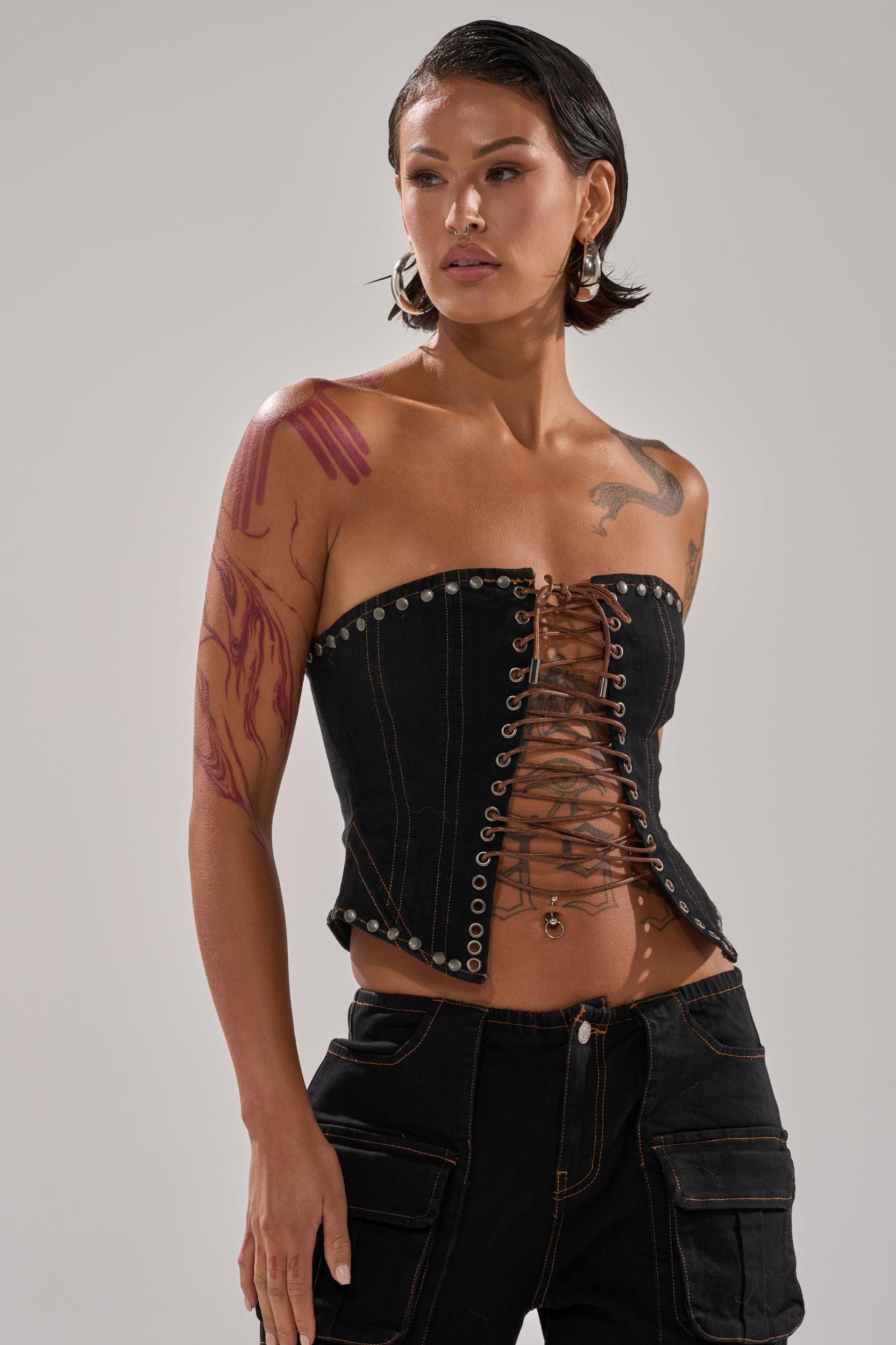 FEELING FRISKY LACE UP CORSET Product Image