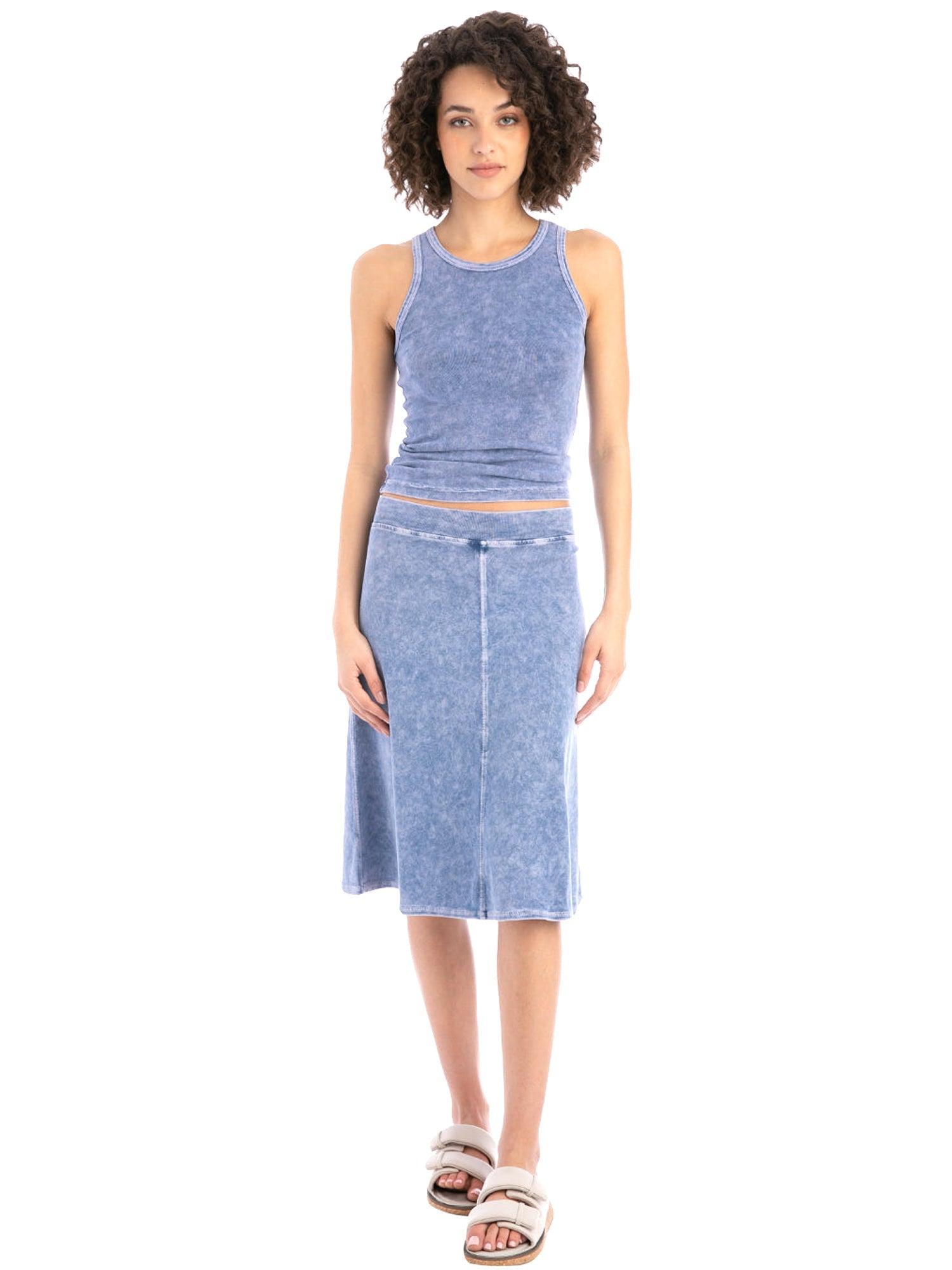 Hard Tail Flat Waist Knee Skirt B-145 Product Image