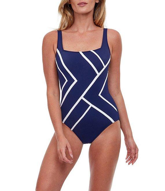 Gottex Mirage Square Neck Tummy Control One Piece Swimsuit Product Image