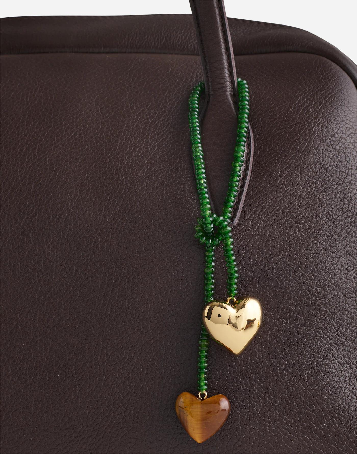 Double Heart Beaded Bag Charm Product Image
