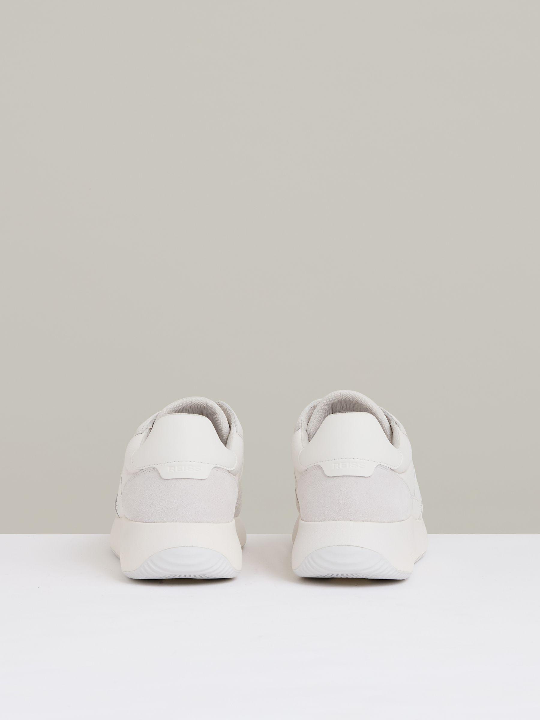 Leather Suede Running Trainers in White Product Image