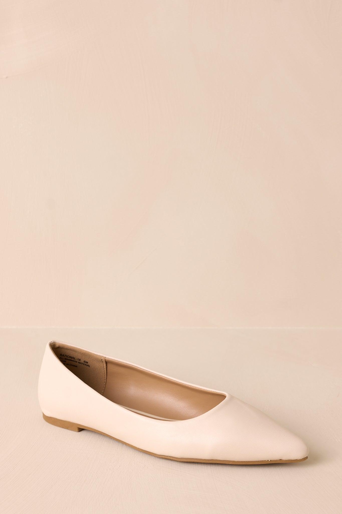 Look Impressed Ivory Pointed-Toe Ballet Flats Product Image