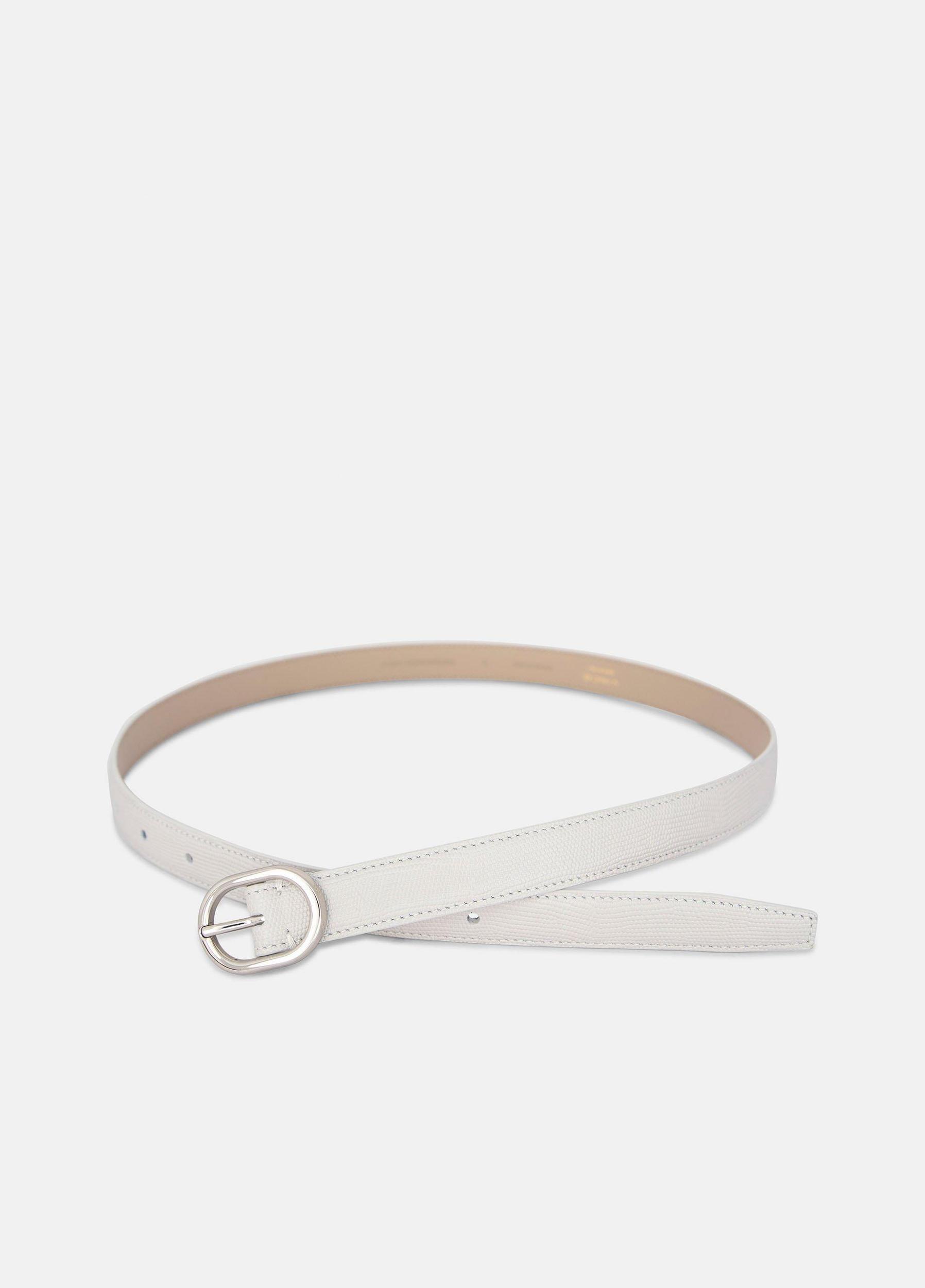 Women’s 20mm Stitched Lizard-Embossed Leather Belt Product Image