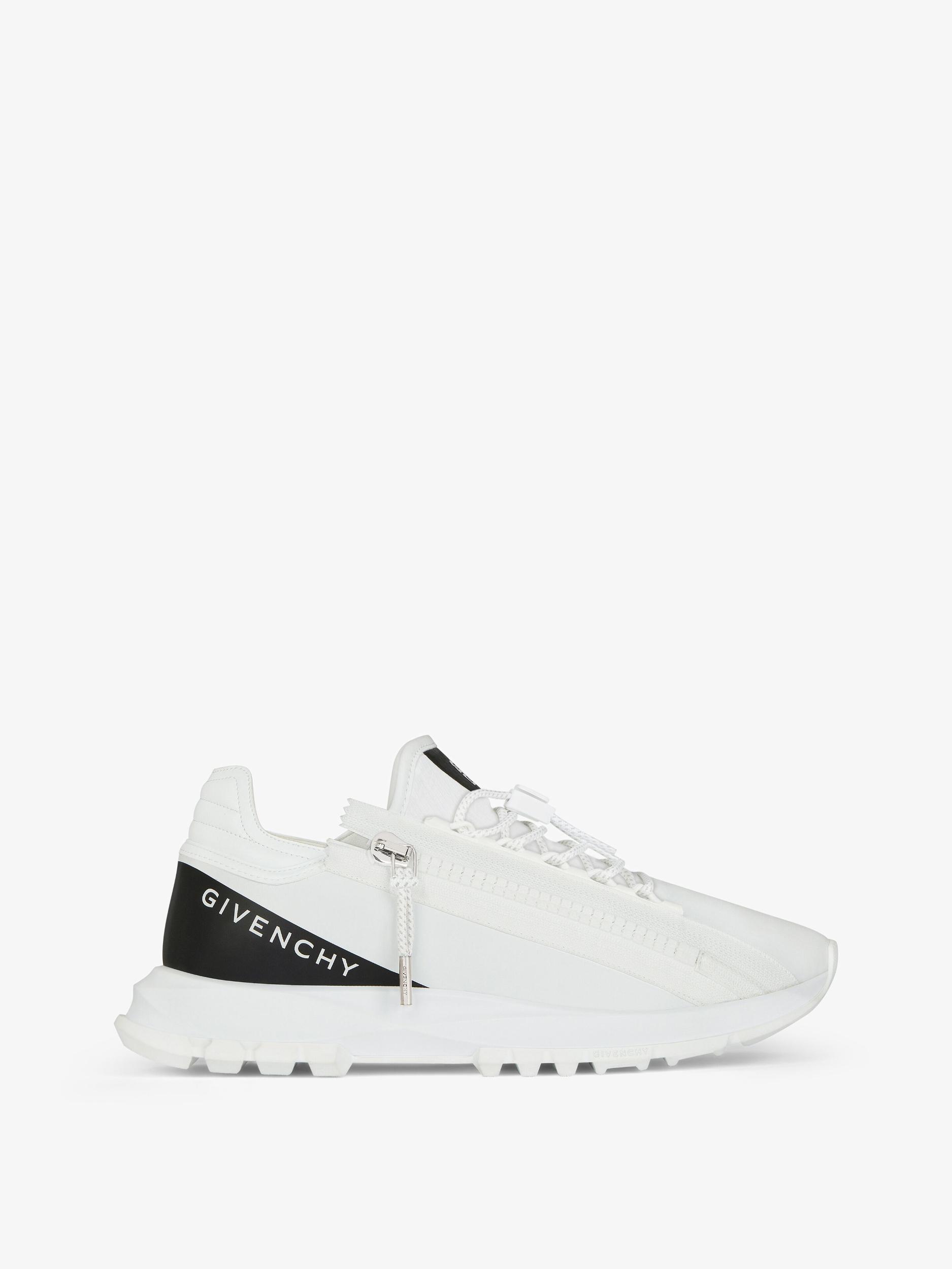 GIVENCHY Spectre Runner Leather Sneakers With 4g Side Zip Detail In White Product Image