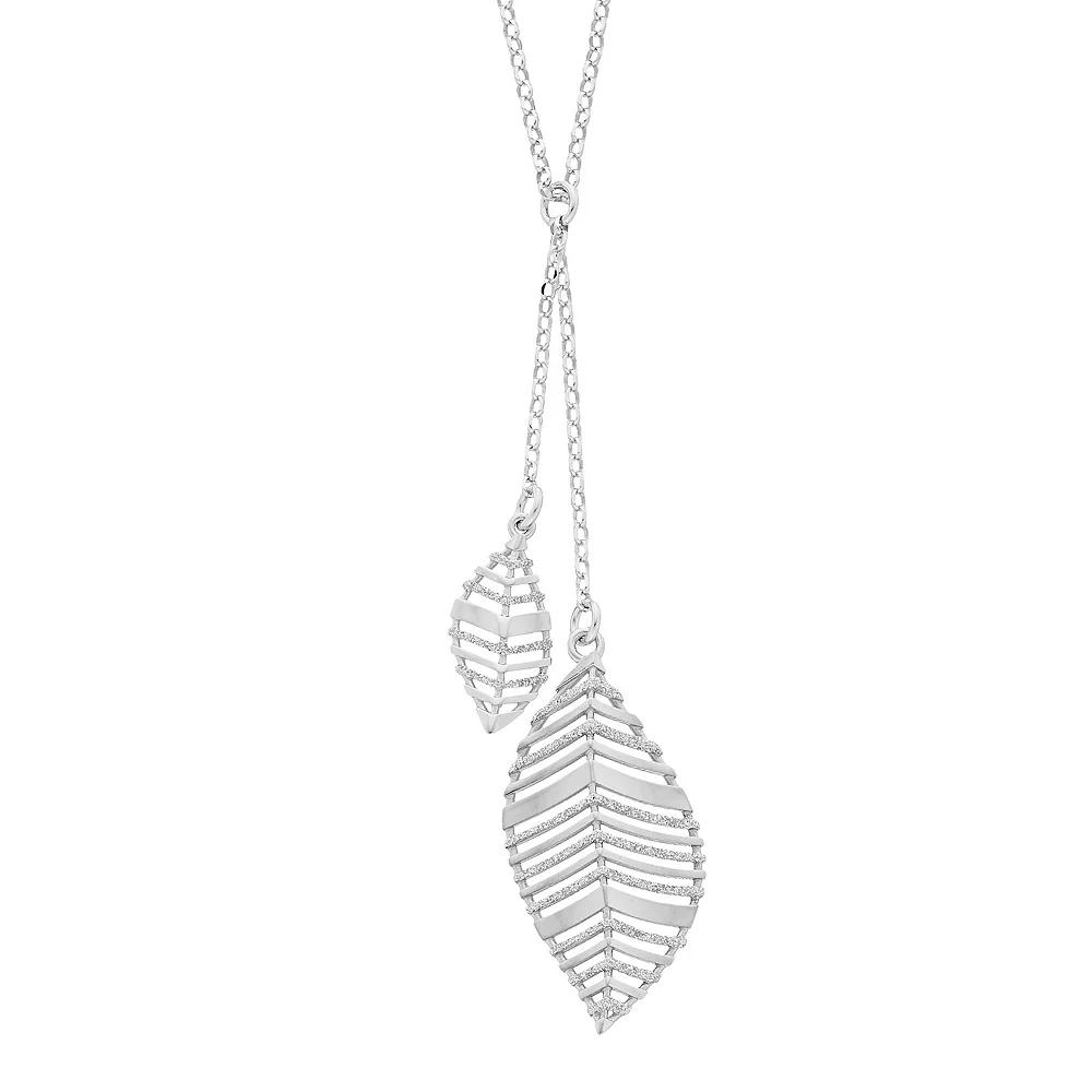 Sterling Silver Leaf Drop Necklace, Women's, Size: 17-19" ADJ Product Image