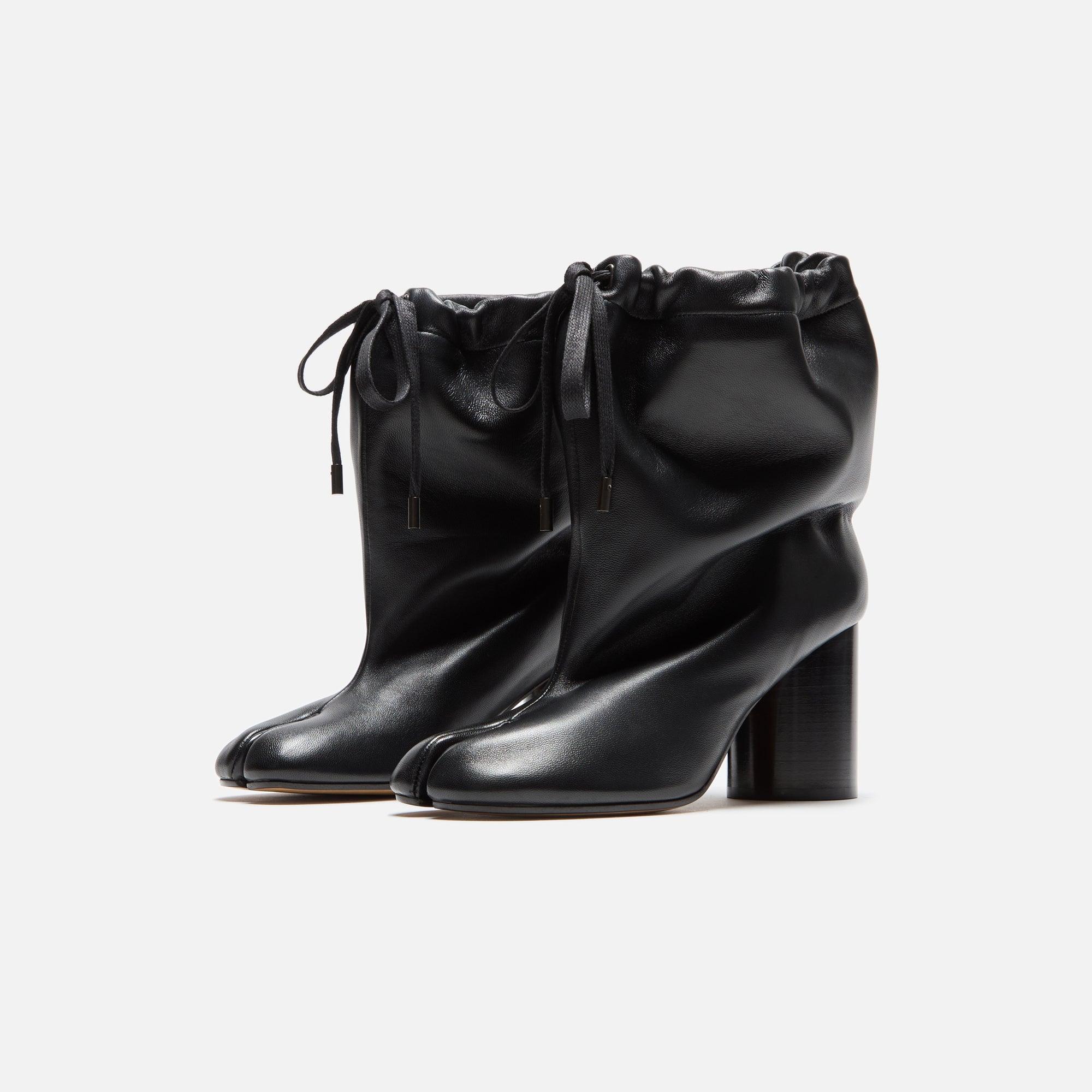 Maison Margiela WMNS Drawstring Tabi Ankle Boot - Black Female Product Image