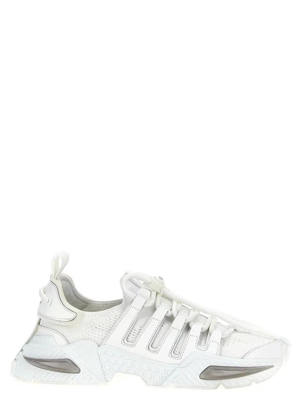 DOLCE & GABBANA White Sneakers With Modern Silhouette And Unique Lacing System Product Image