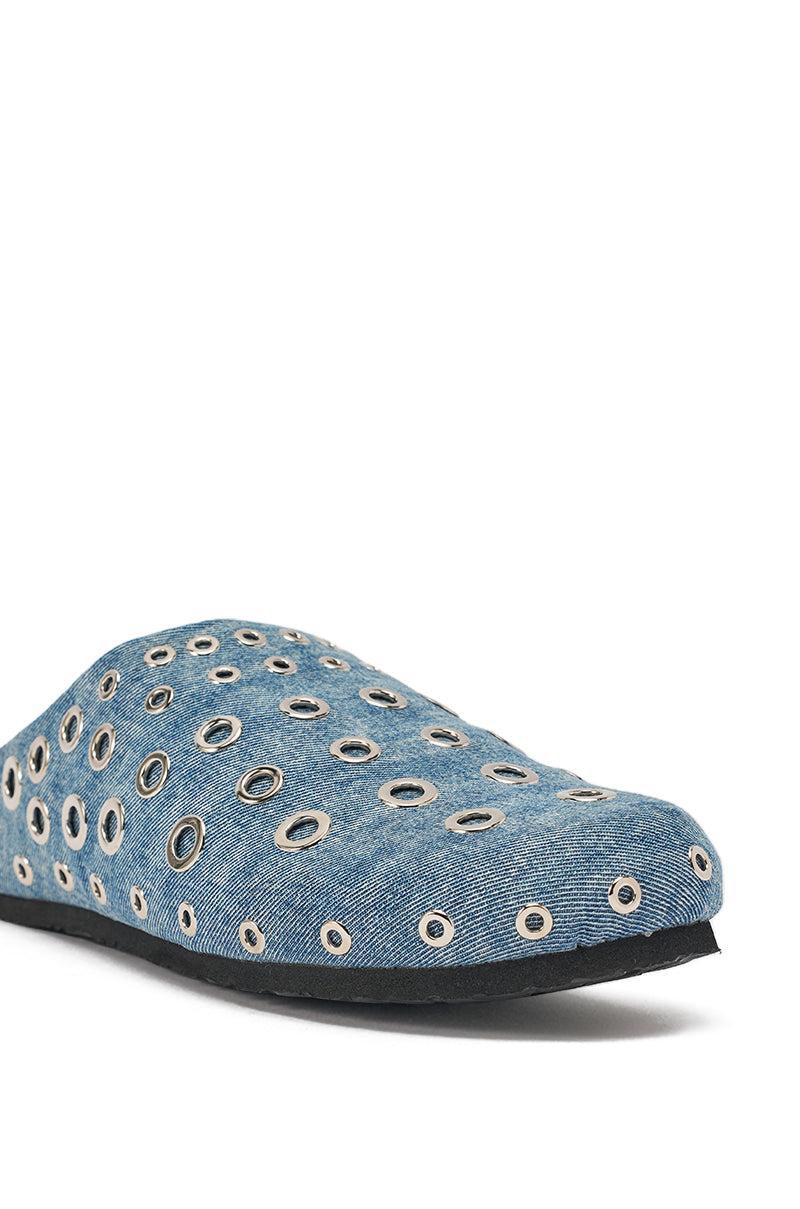 AZALEA WANG MARSHA DENIM GROMMET DETAIL FLAT Product Image
