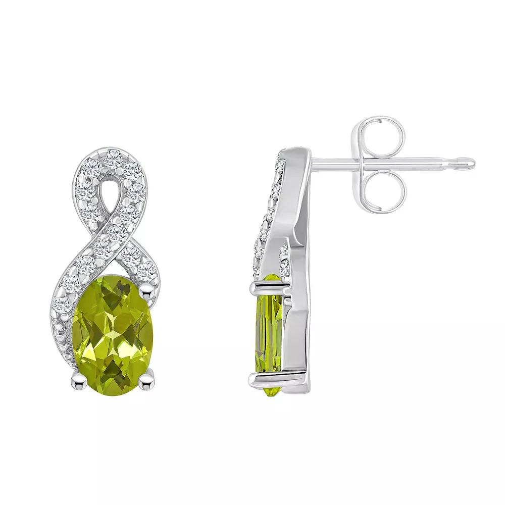 Celebration Gems Sterling Silver Citrine & White Topaz Accent Oval Drop Earrings, Women's Product Image