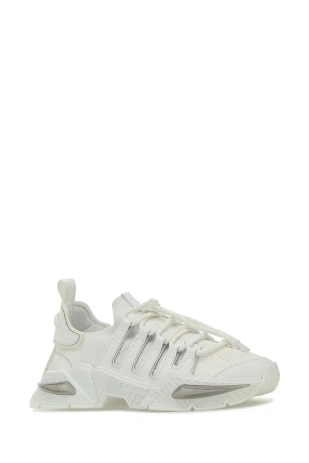 DOLCE & GABBANA White Sneakers With Modern Silhouette And Unique Lacing System Product Image