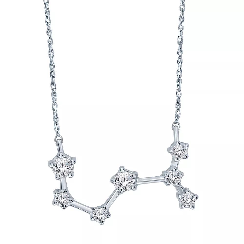 Sterling Silver 1/5 Carat T.W. Diamond Constellation Necklace, Women's, Size: 18", Scorpio Product Image