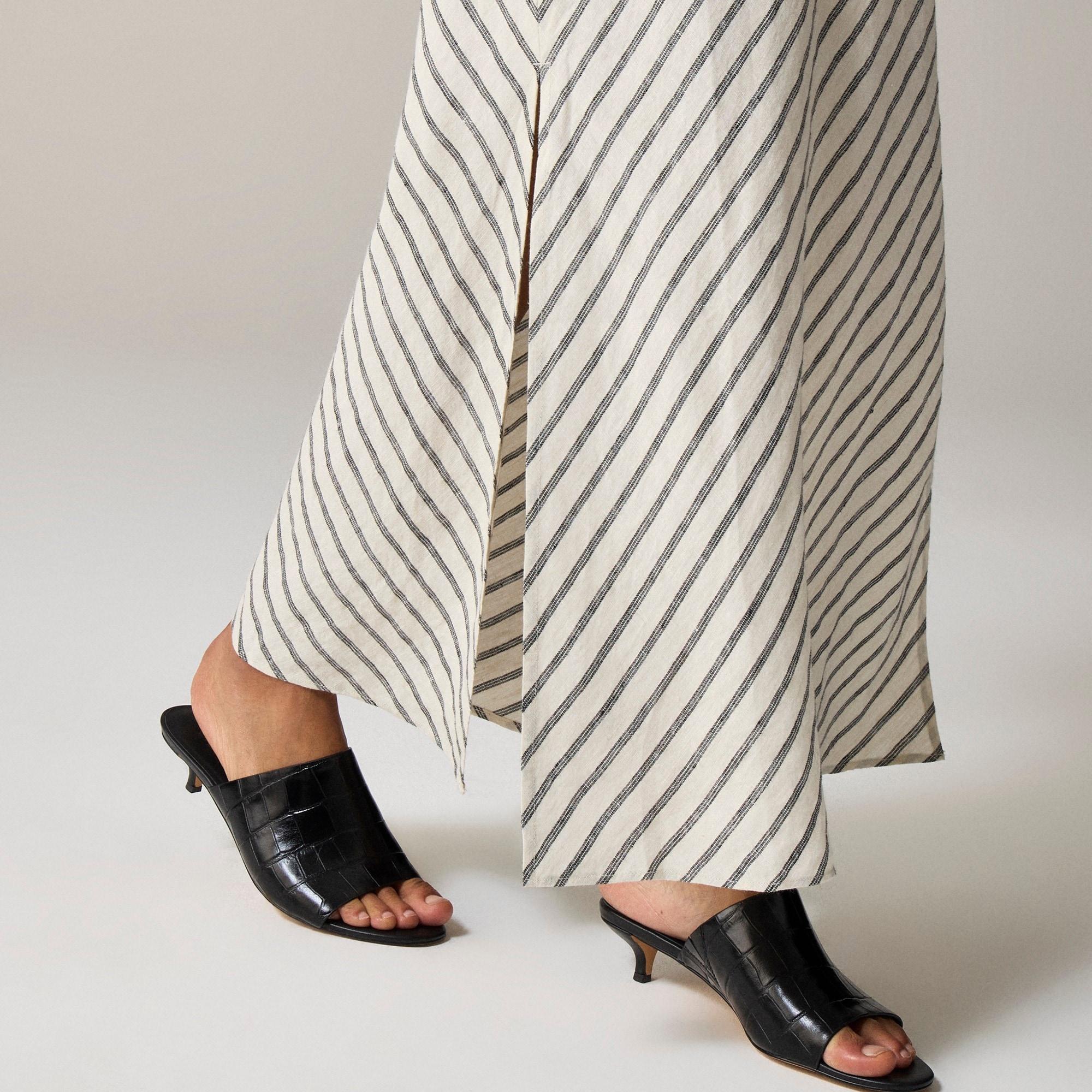 New Gwyneth slip skirt in striped linen Product Image