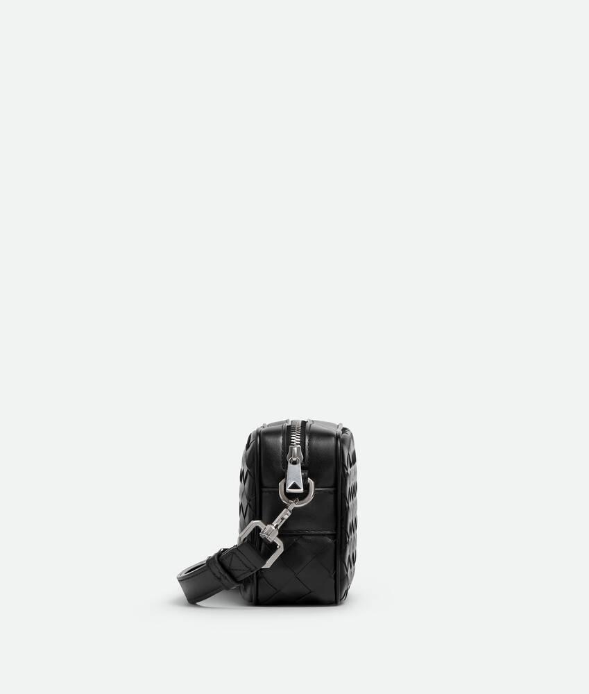 Men's Mini Intrecciato Camera Bag in Black Product Image