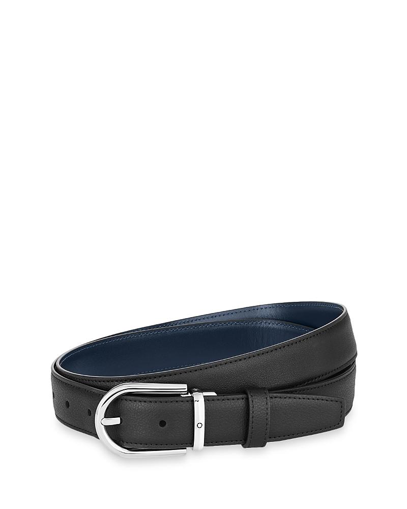 Mens Horseshoe Buckle Cut-to-Size Reversible Leather Belt Product Image