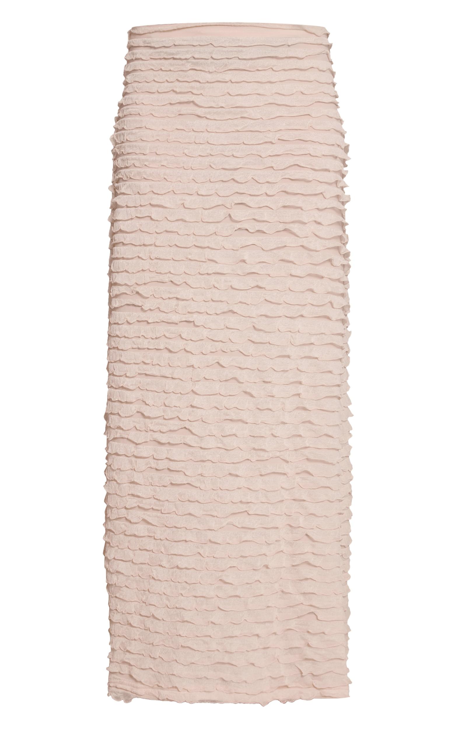 Cream Extreme Ruffle Floaty Maxi Skirt Product Image