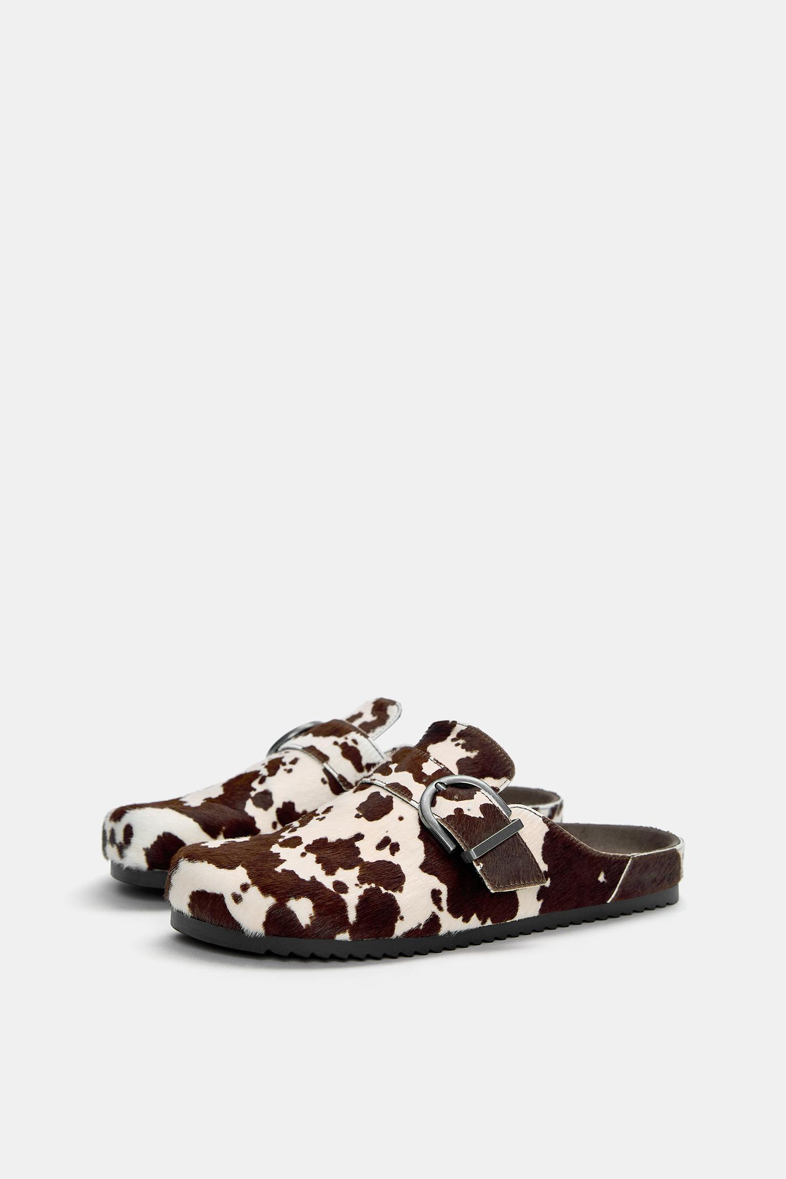 Leather cow clogs Product Image
