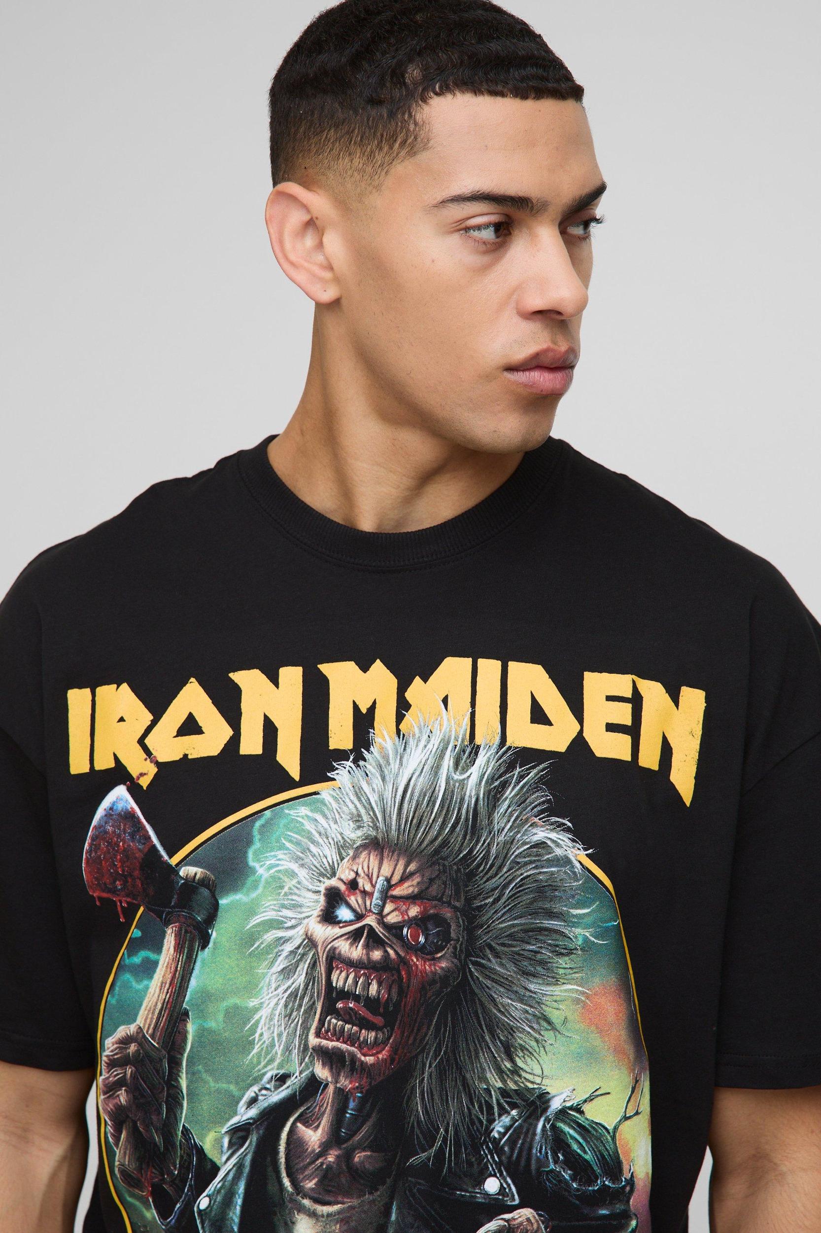 Oversized Iron Maiden License T-Shirt | boohooMAN USA Product Image