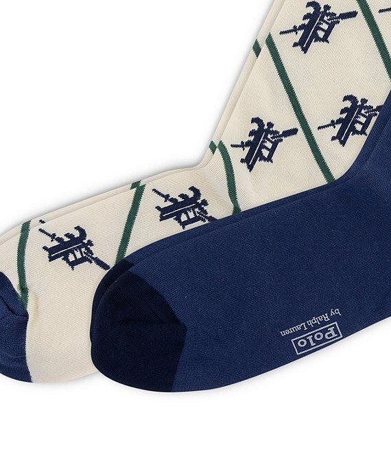 Polo Ralph Lauren Bear/Logo-Initial Dress Socks 2-Pack Product Image