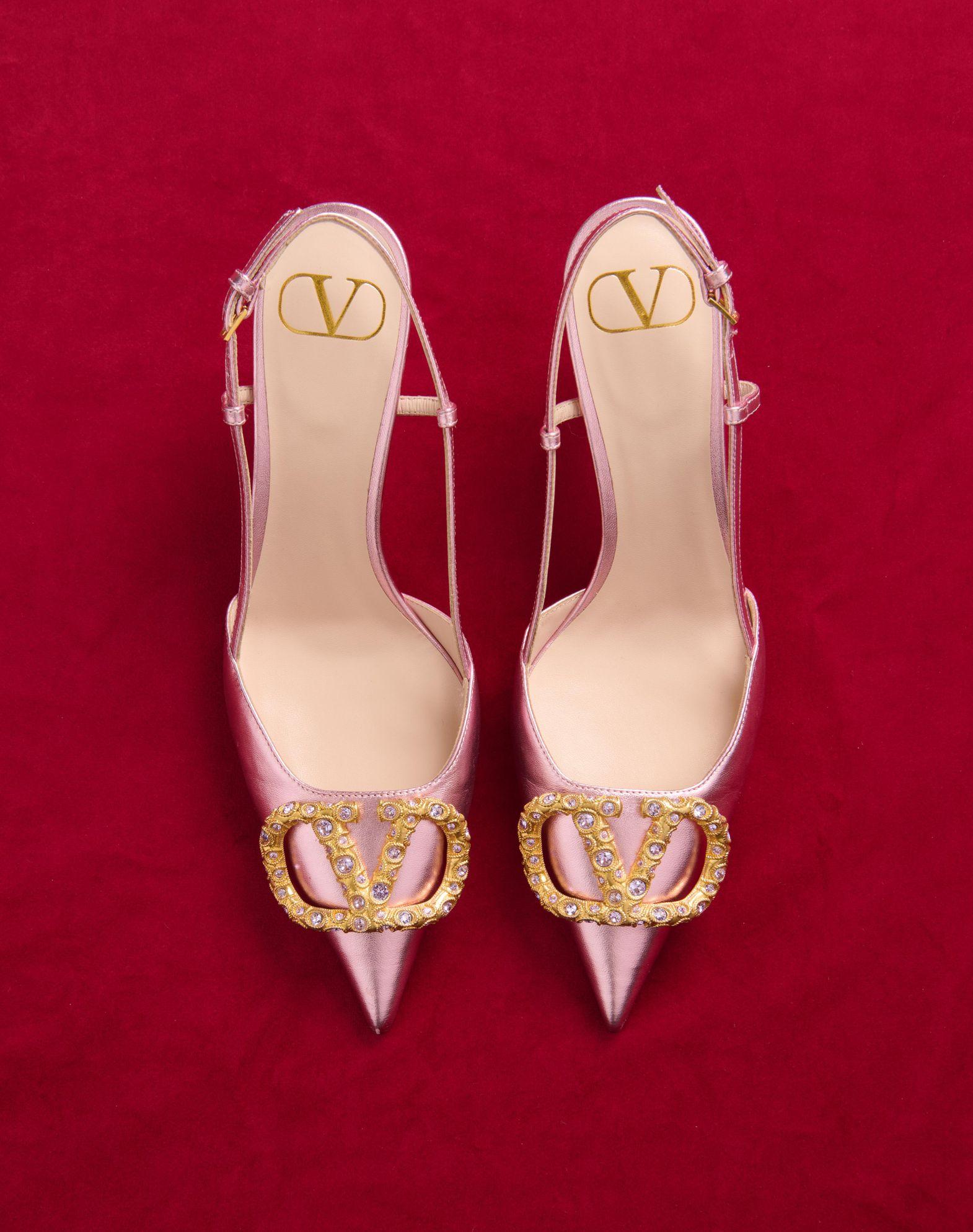 Vlogo Signature Slingback Pump In Laminated Nappa Leather 80Mm Product Image