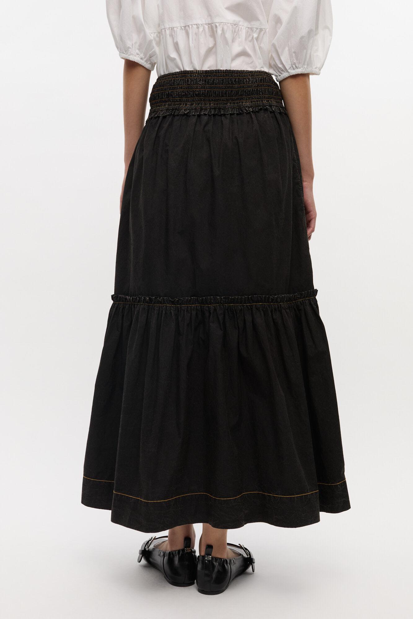 Black Washed Smock Skirt Product Image