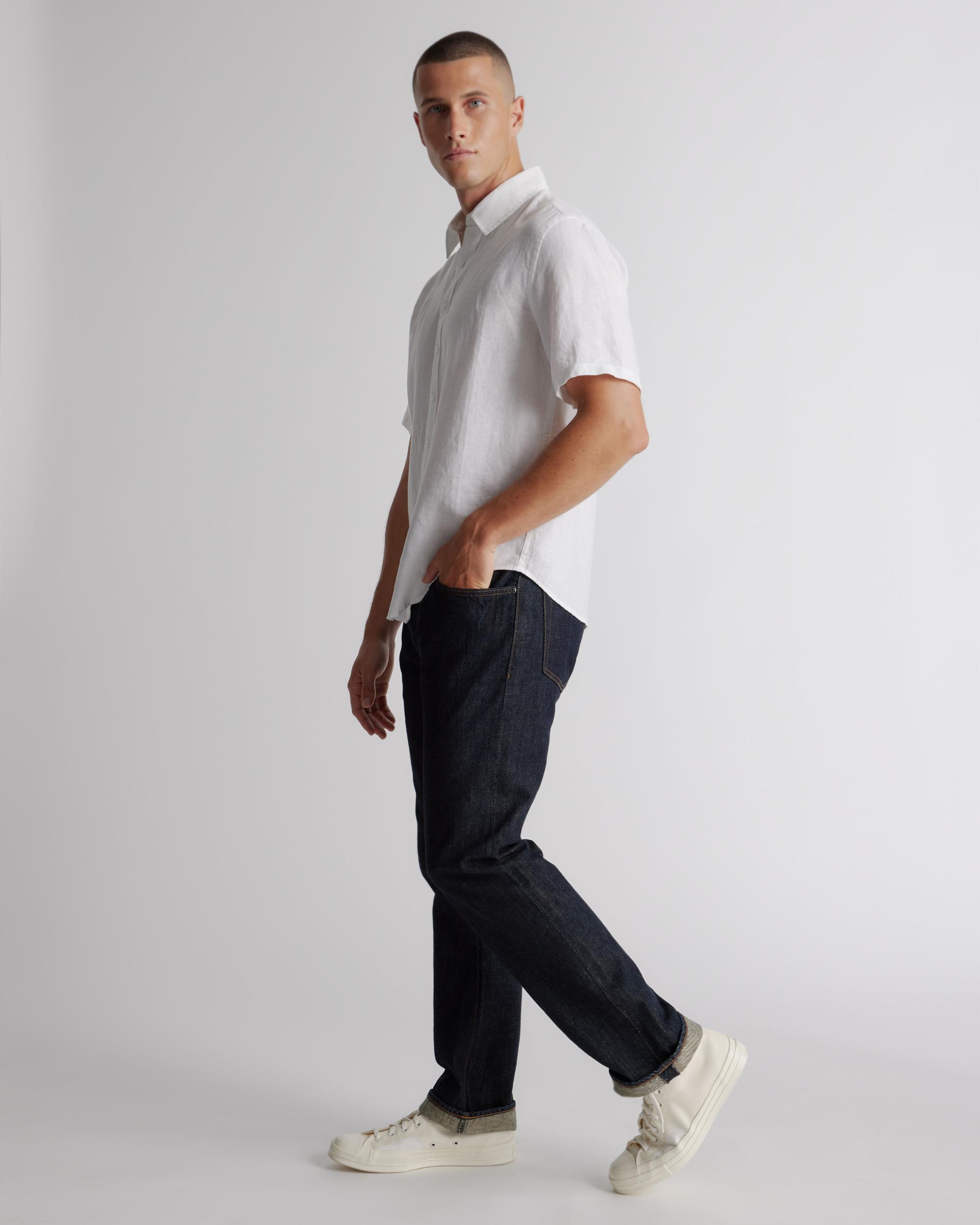 Quince | Men's 100% European Linen Relaxed Short Sleeve Shirt Product Image