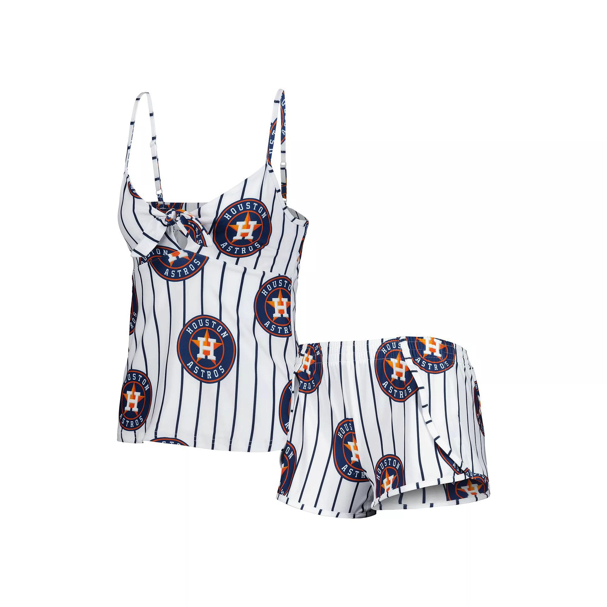 Women's Concepts Sport White Houston Astros Reel Allover Print Tank Top & Shorts Sleep Set,  Product Image