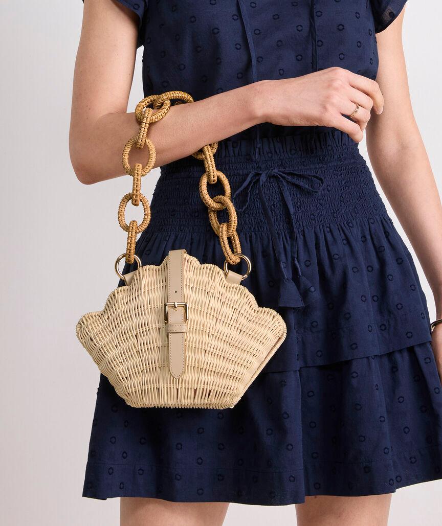 Wicker Clamshell Clutch Product Image