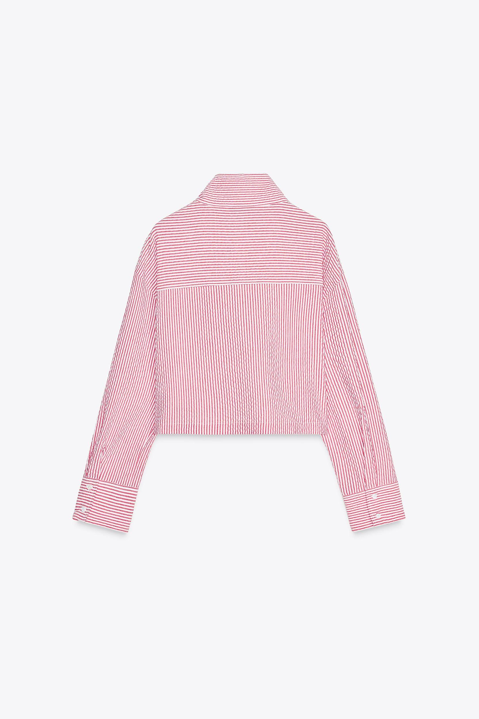 STRIPED HIGH NECK SHIRT Product Image