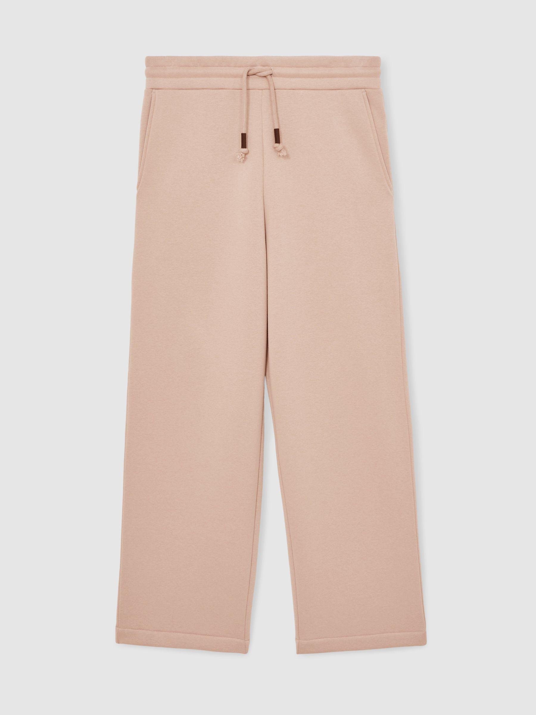 Cotton-Blend Fleece-Back Joggers in Pink Product Image