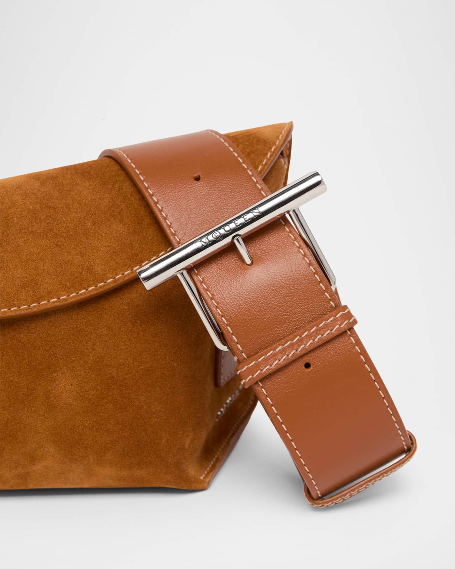 T-Bar Sling Angular Suede Shoulder Bag Product Image