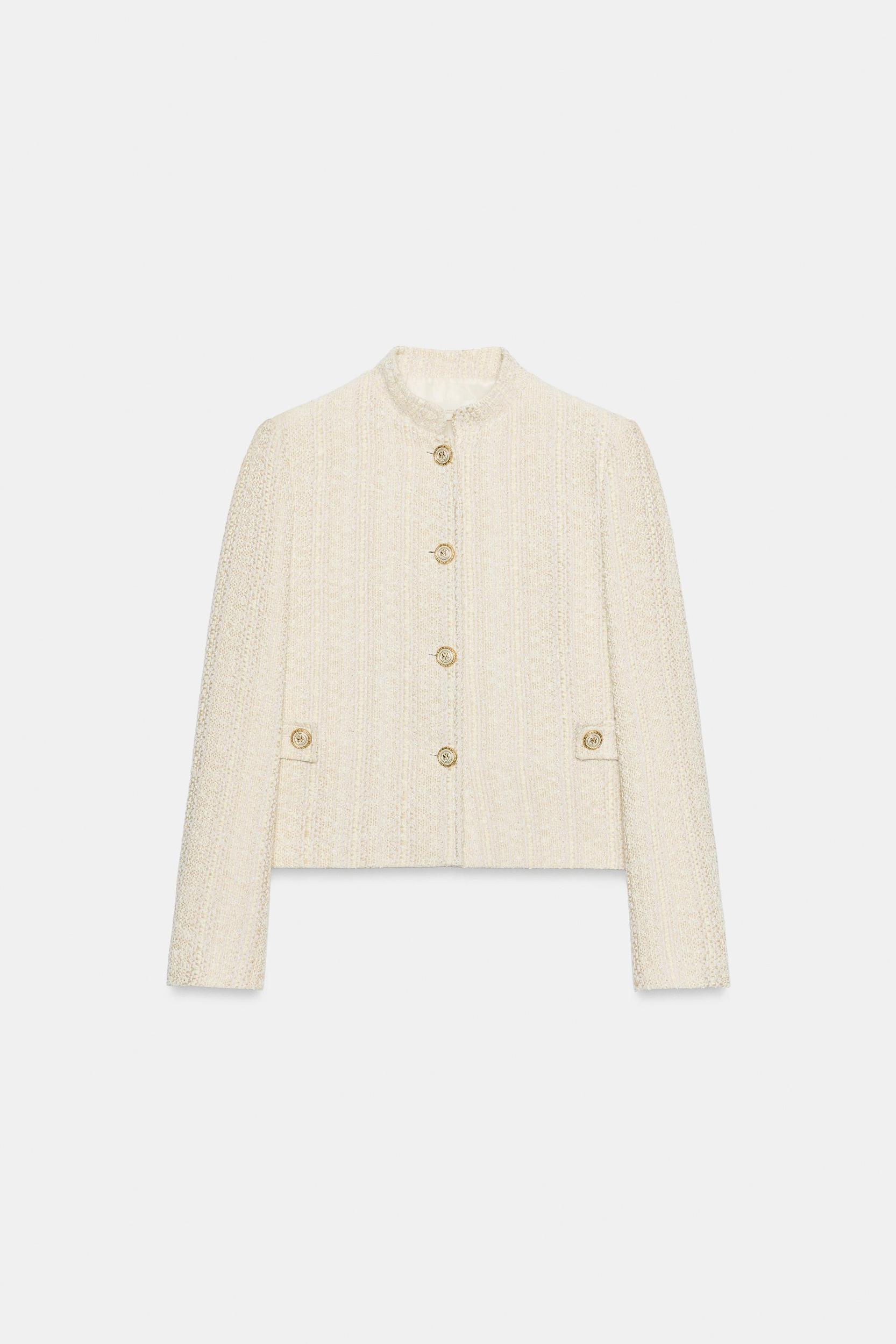 METALLIC THREAD SHOULDER PAD BLAZER Product Image
